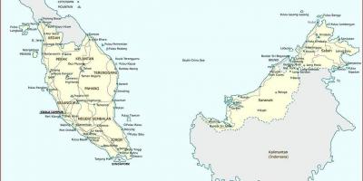 Gedetailleerde kaart van maleisië