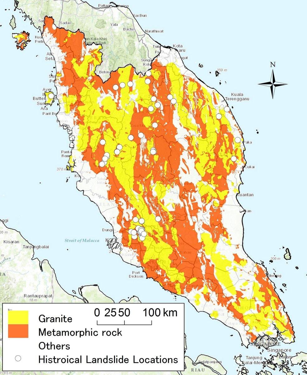 geologiese kaart van maleisië