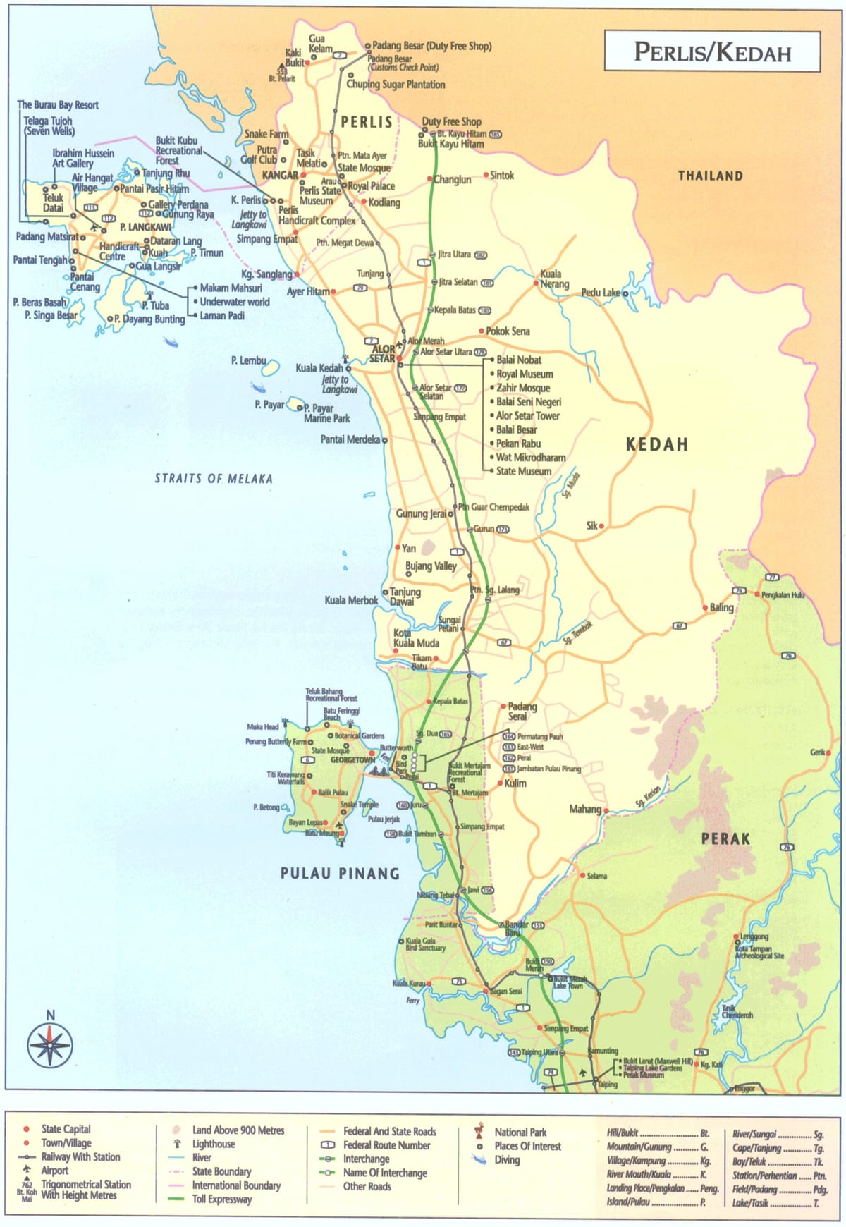 maleisië, kedah kaart