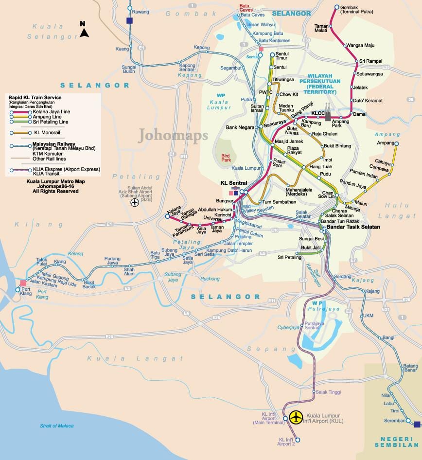 maleisië metro kaart
