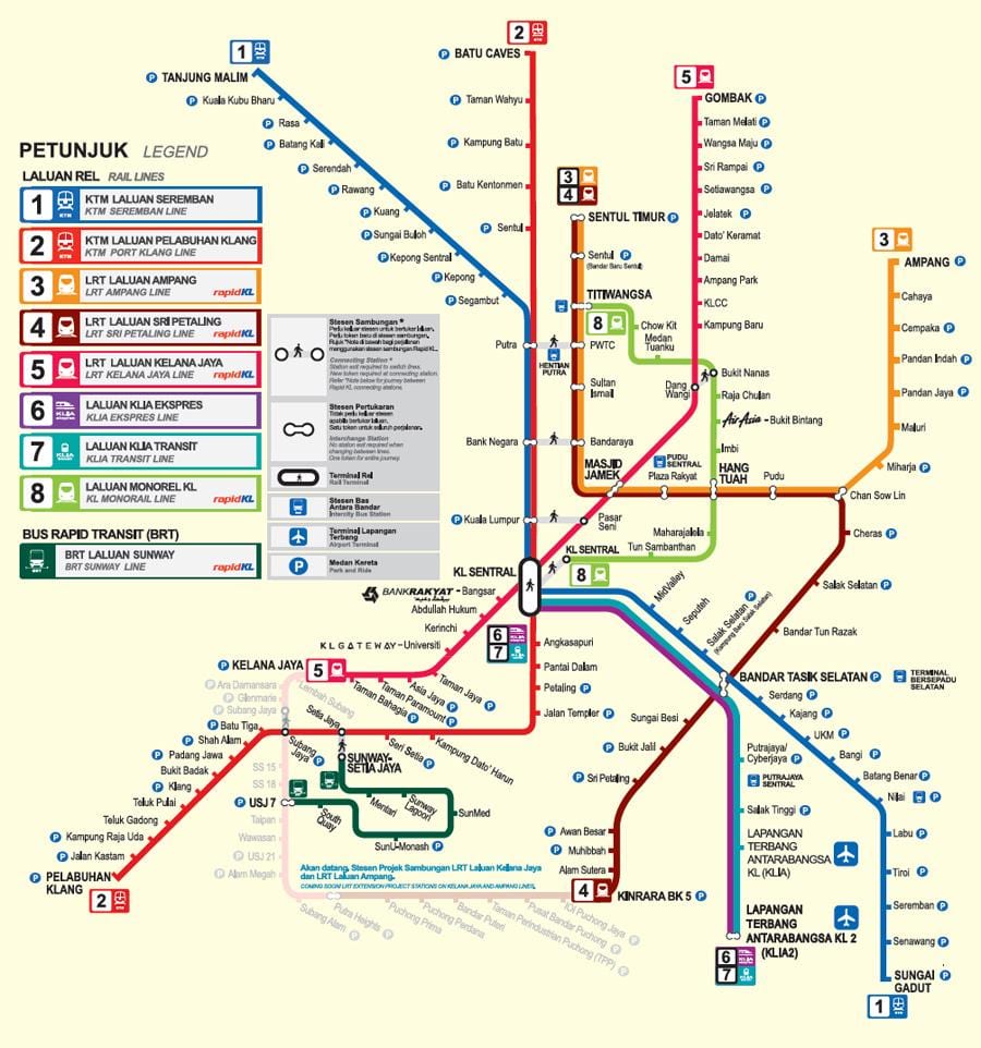 maleisië mrt kaart 2016