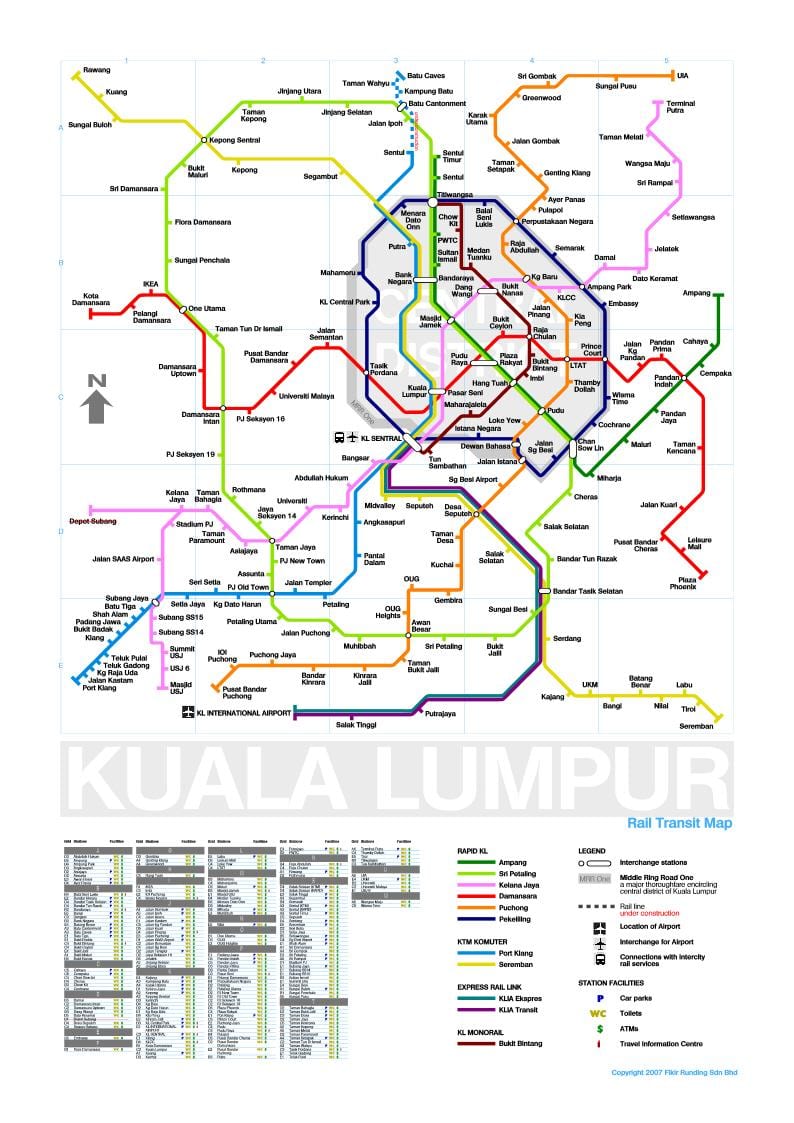 mrt lyn 3 roete kaart maleisië