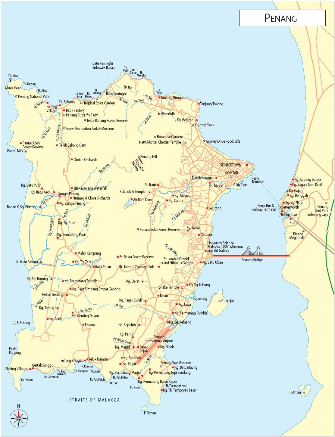 kaart pulau pinang maleisië