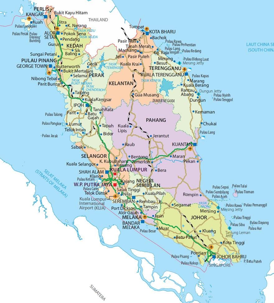 penisular maleisië kaart