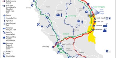 Kaart van'n hoë-spoed spoor maleisië roete