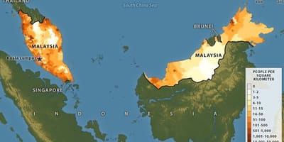 Maleisiese bevolkingsdigtheid kaart
