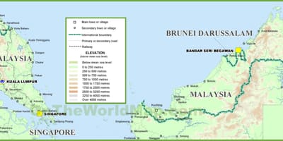 Maleisië geografie kaart