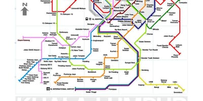 Mrt lyn 3 roete kaart maleisië