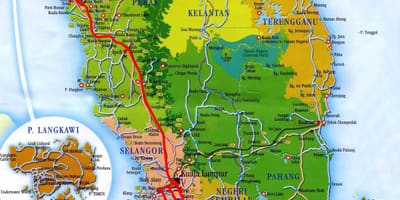 Kaart van suid-maleisië